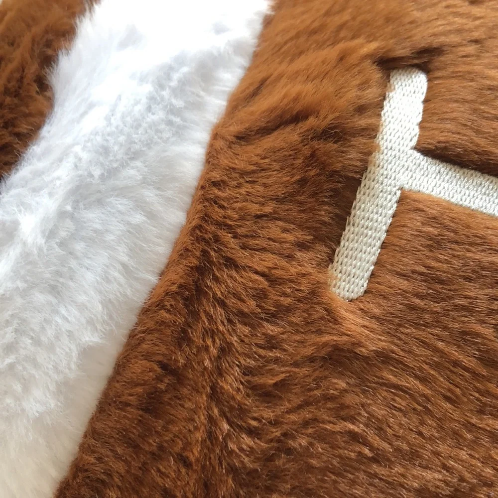 Faux Fur FOOTBALL Throw Pillow